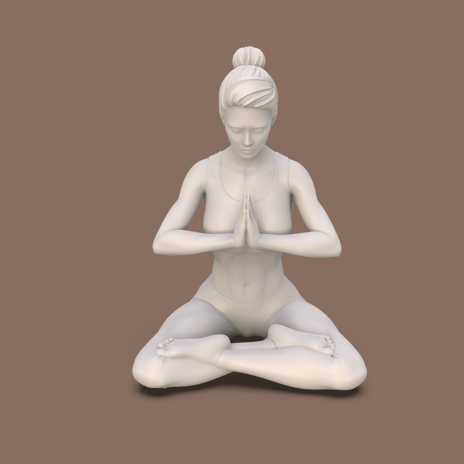 woman yoga 3D print model_5