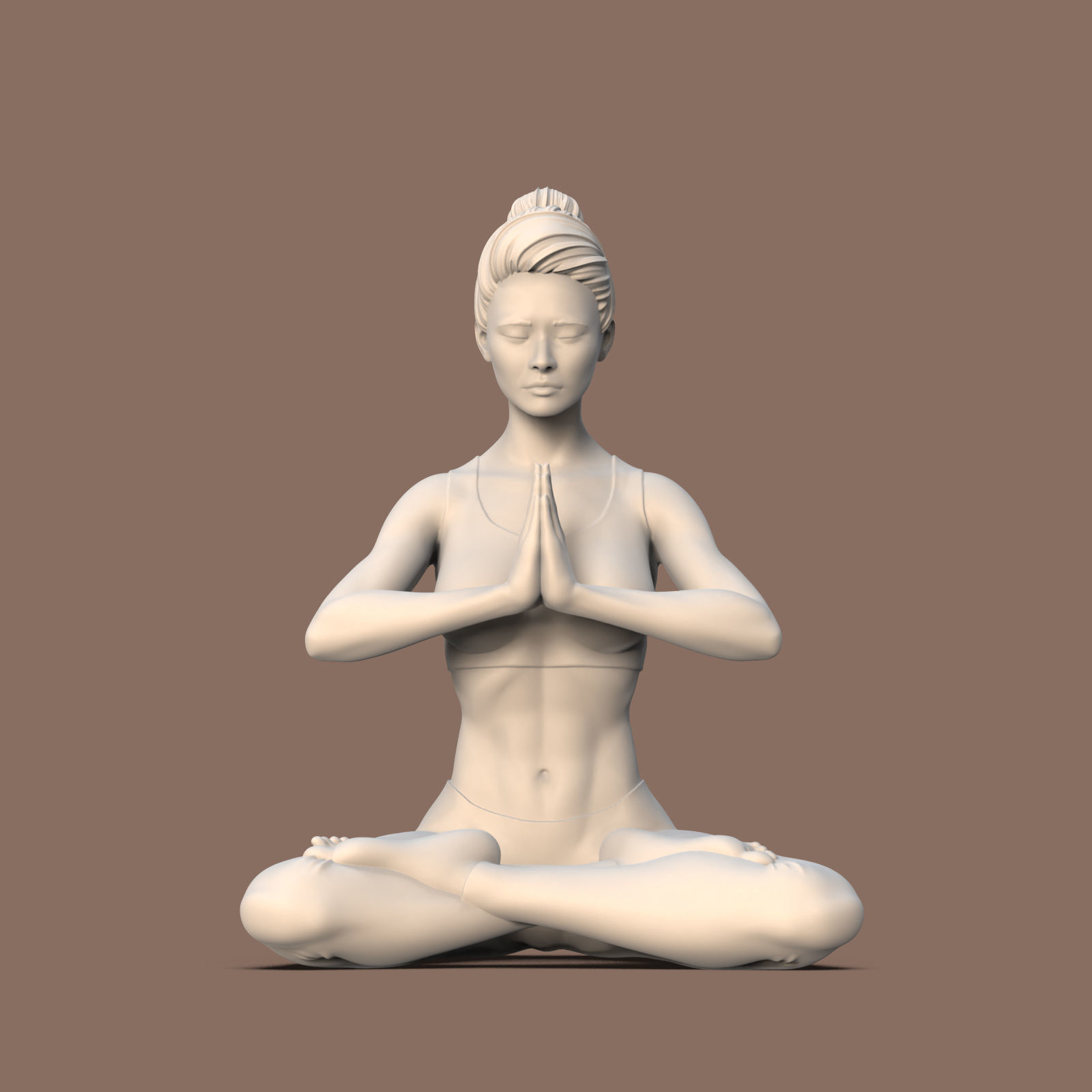 woman yoga 3D print model_1