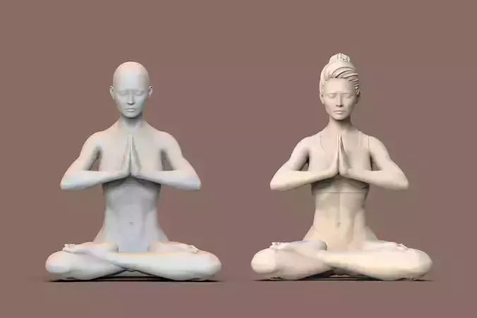 woman yoga 3D print model