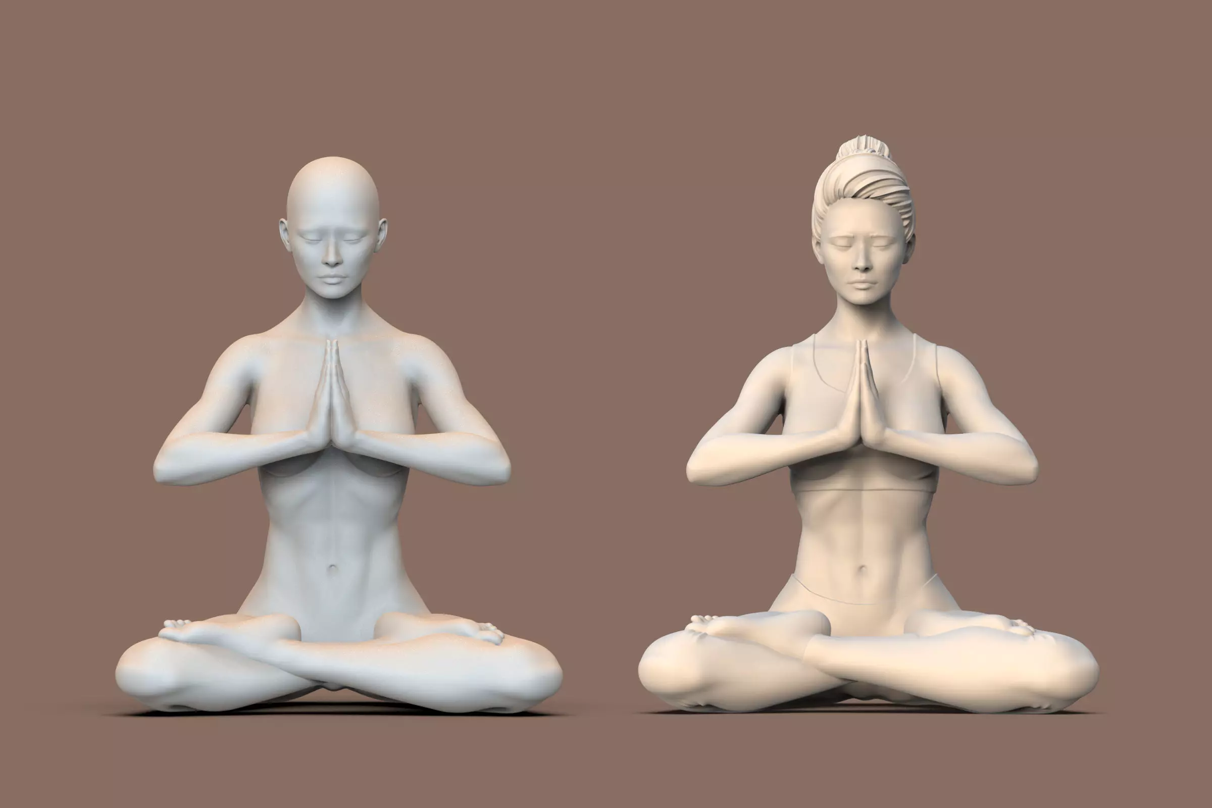woman yoga 3D print model_0