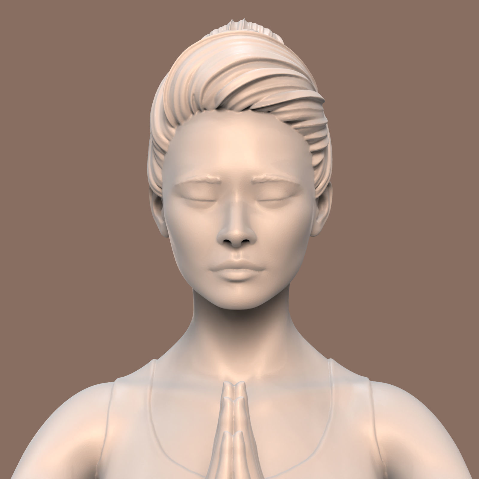 woman yoga 3D print model_7