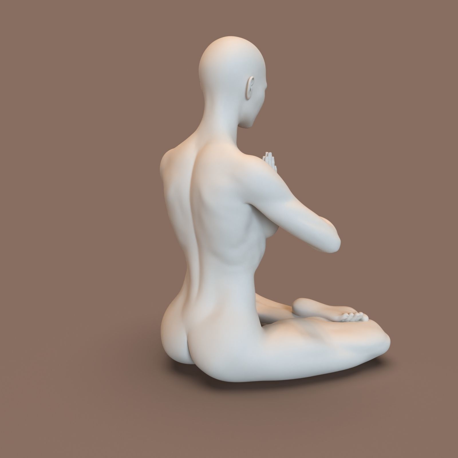 woman yoga 3D print model_10