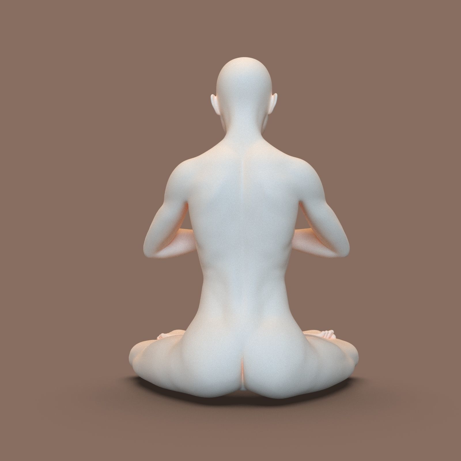 woman yoga 3D print model_11