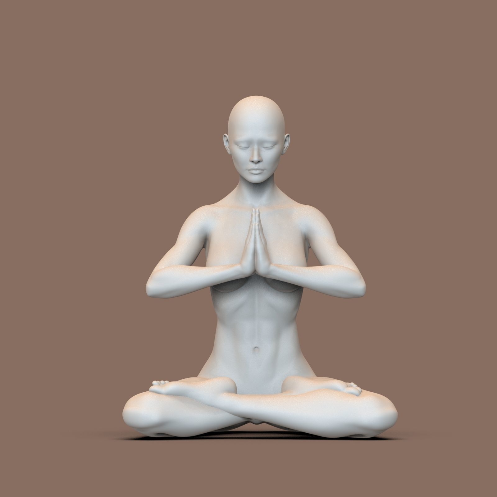 woman yoga 3D print model_8