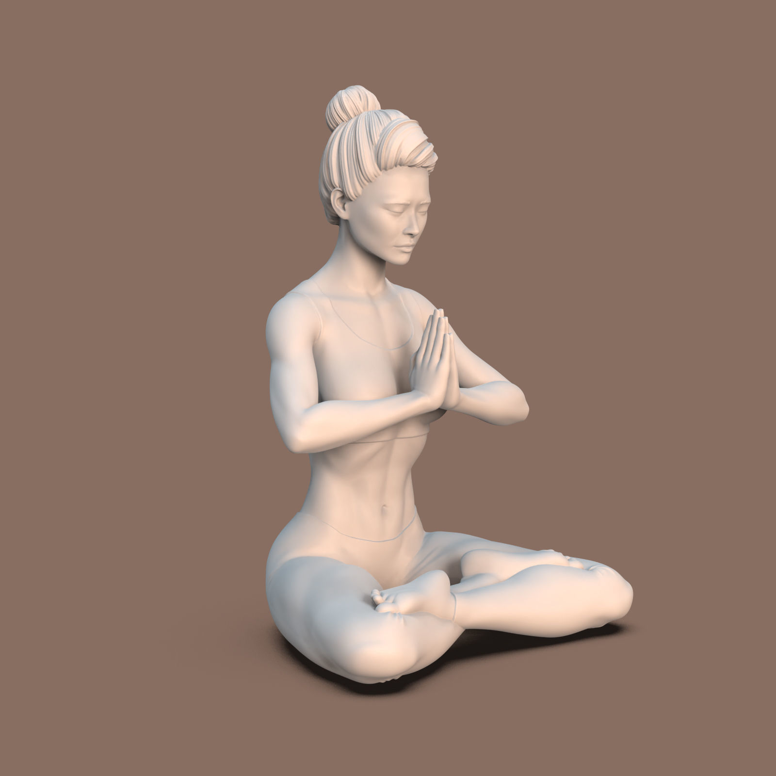 woman yoga 3D print model_2