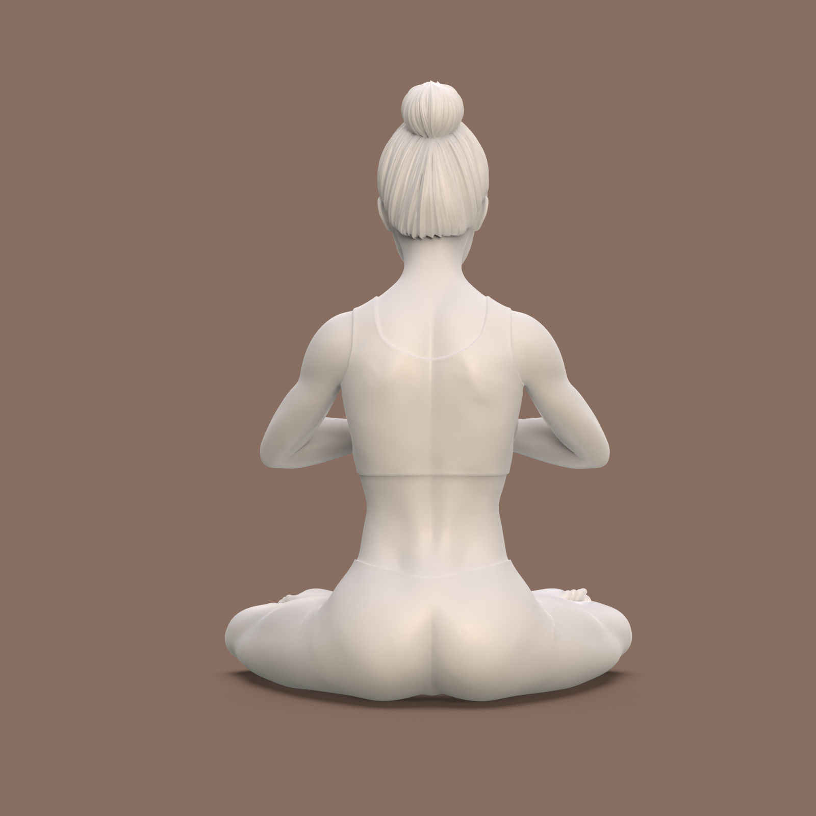 woman yoga 3D print model_4