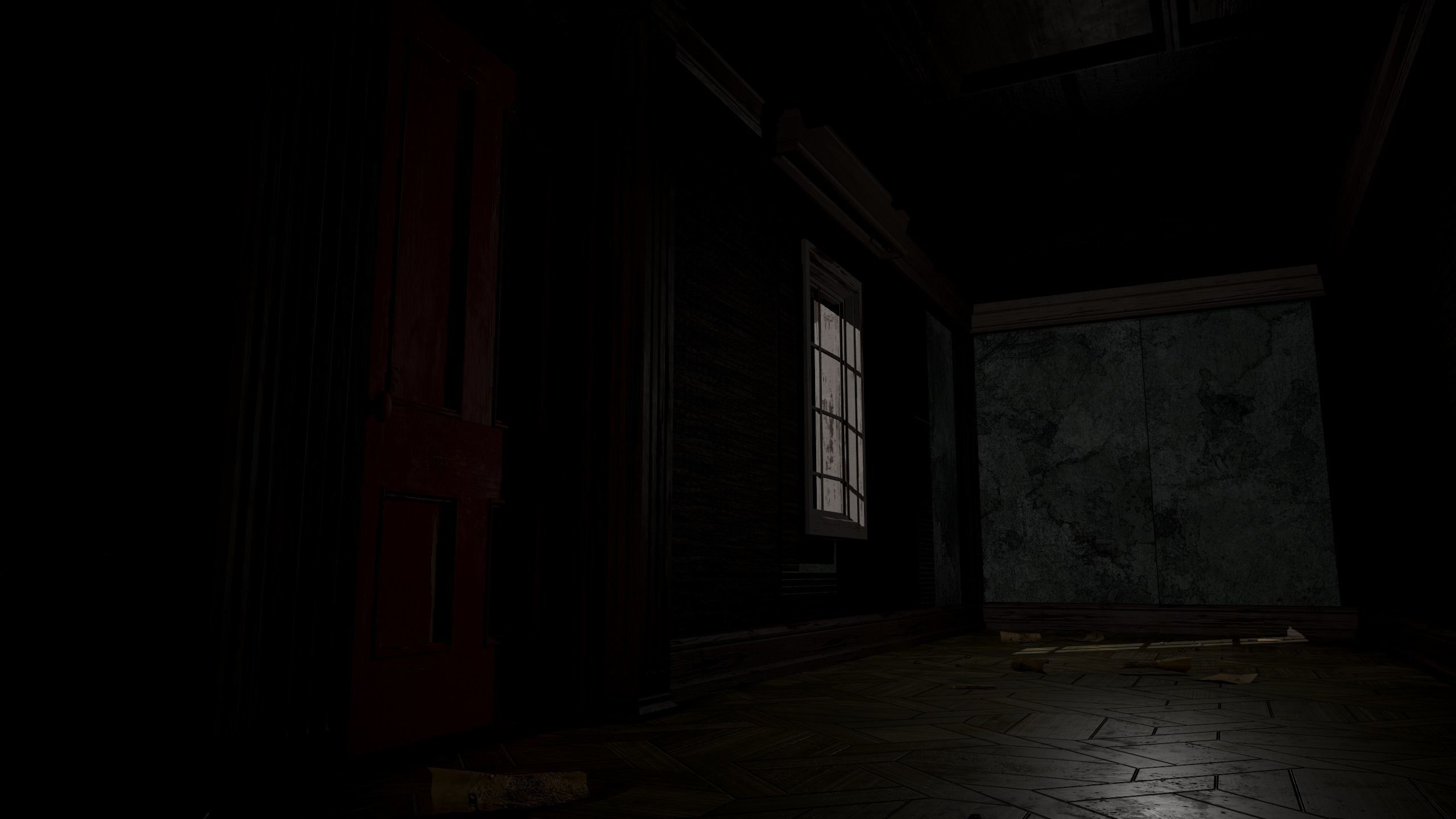 Modular Derelict Corridor Low-poly 3D model_3