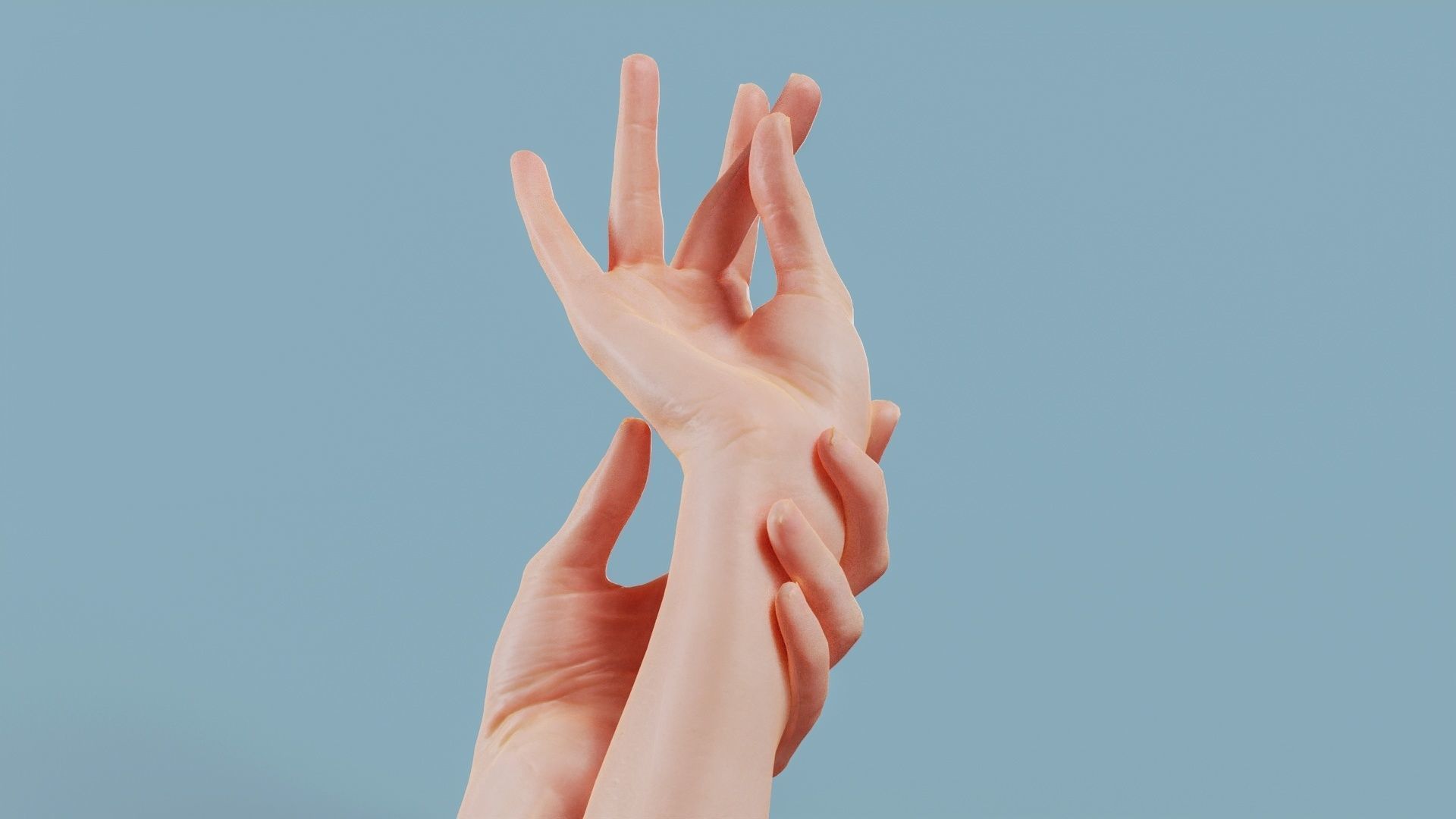 19 Photorealistic Interacting Female Hand Poses 3D Model Collection_2