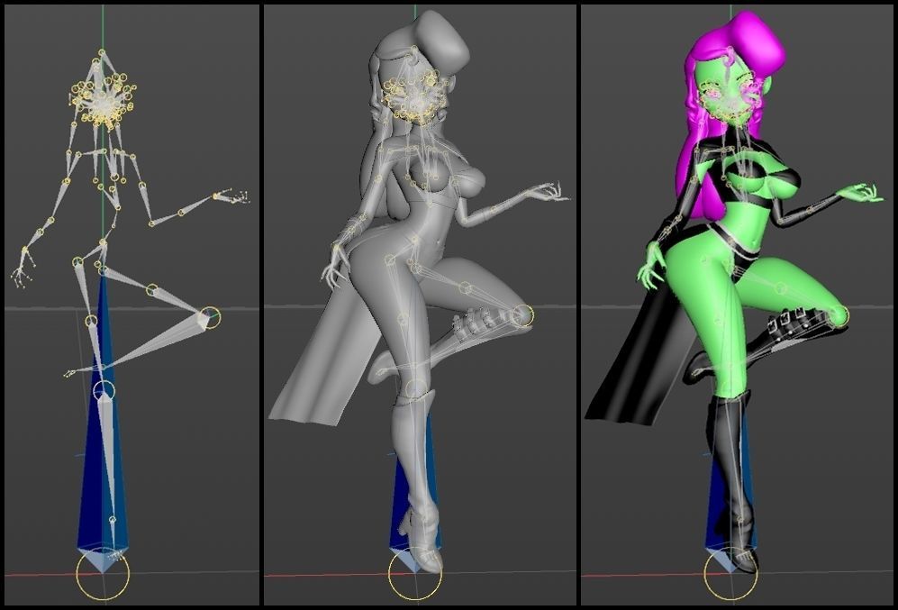 Cartoon Witch Low-poly 3D model_8