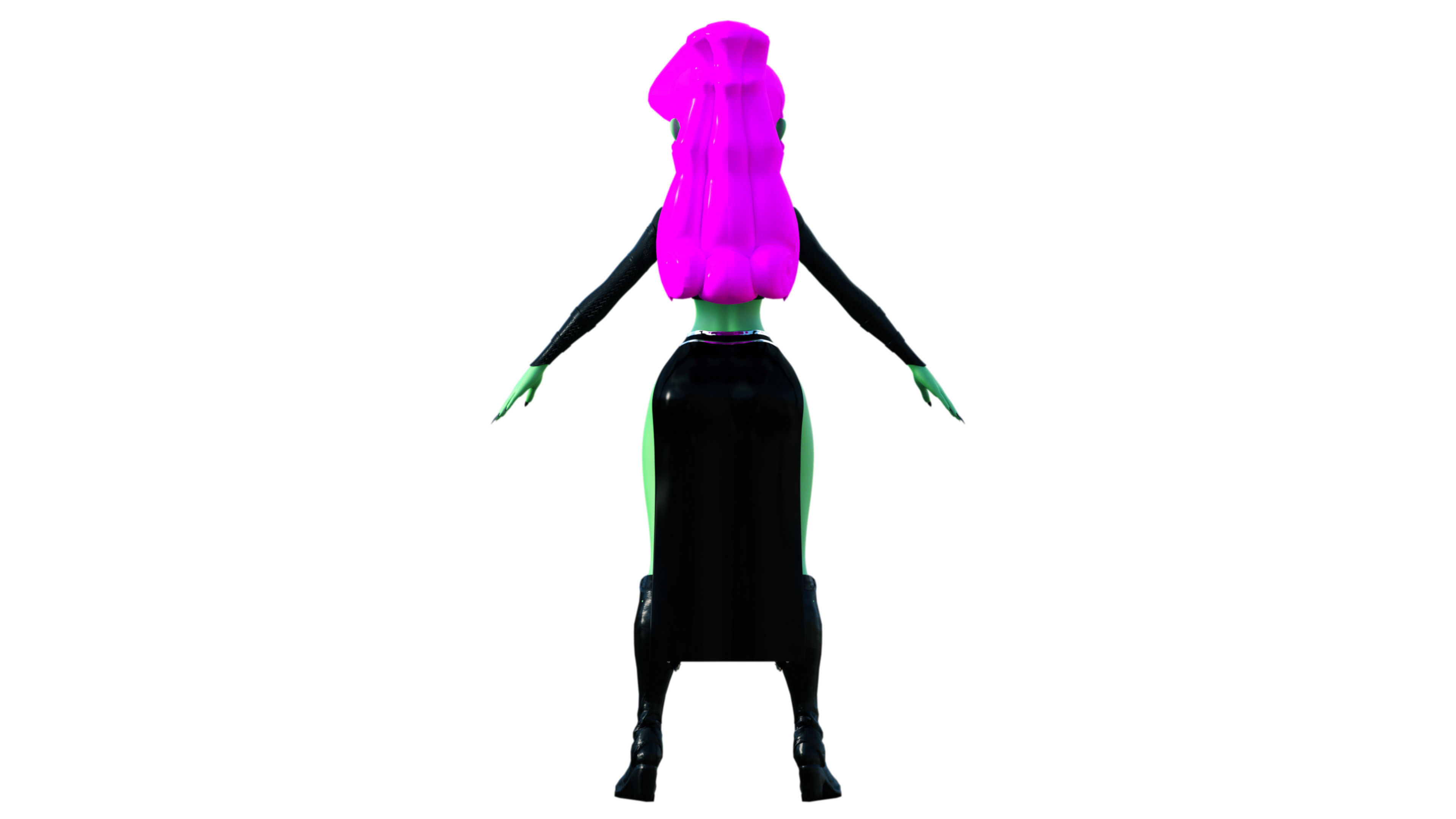 Cartoon Witch Low-poly 3D model_6