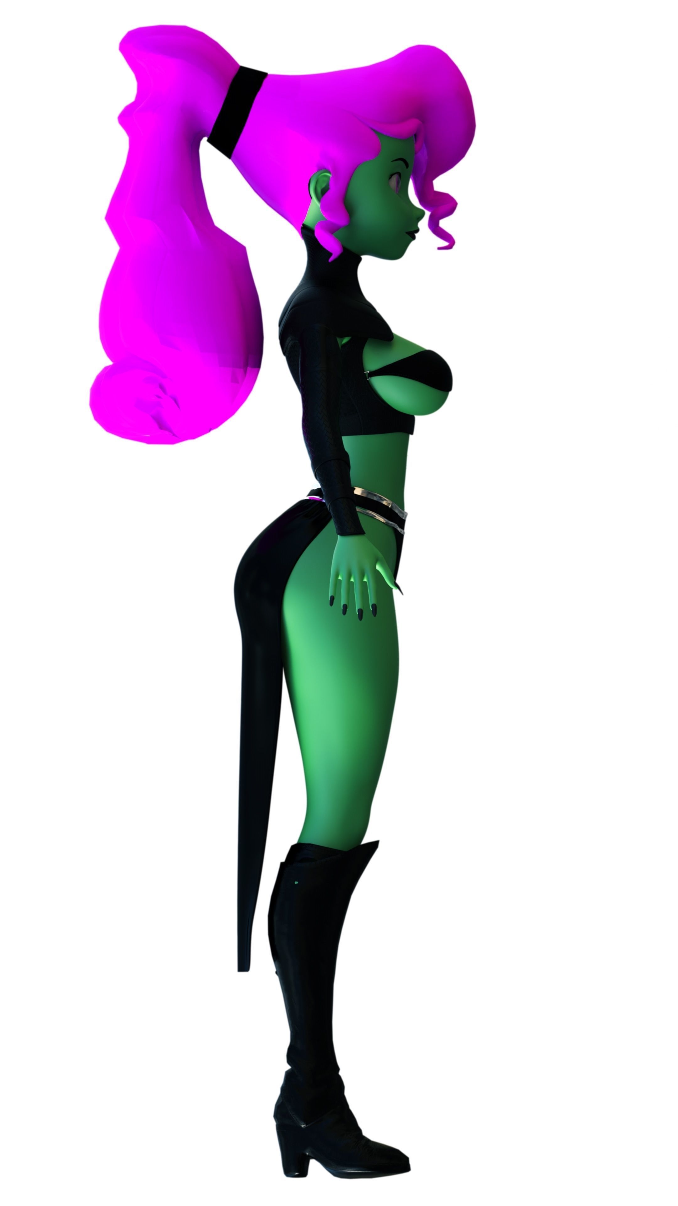 Cartoon Witch Low-poly 3D model_5