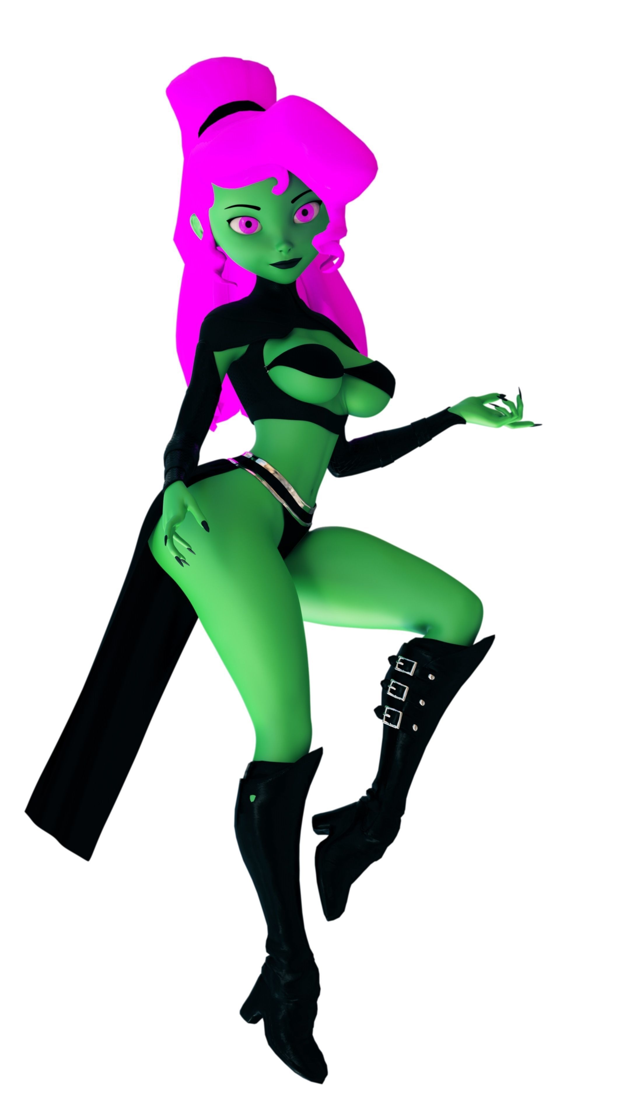 Cartoon Witch Low-poly 3D model_9