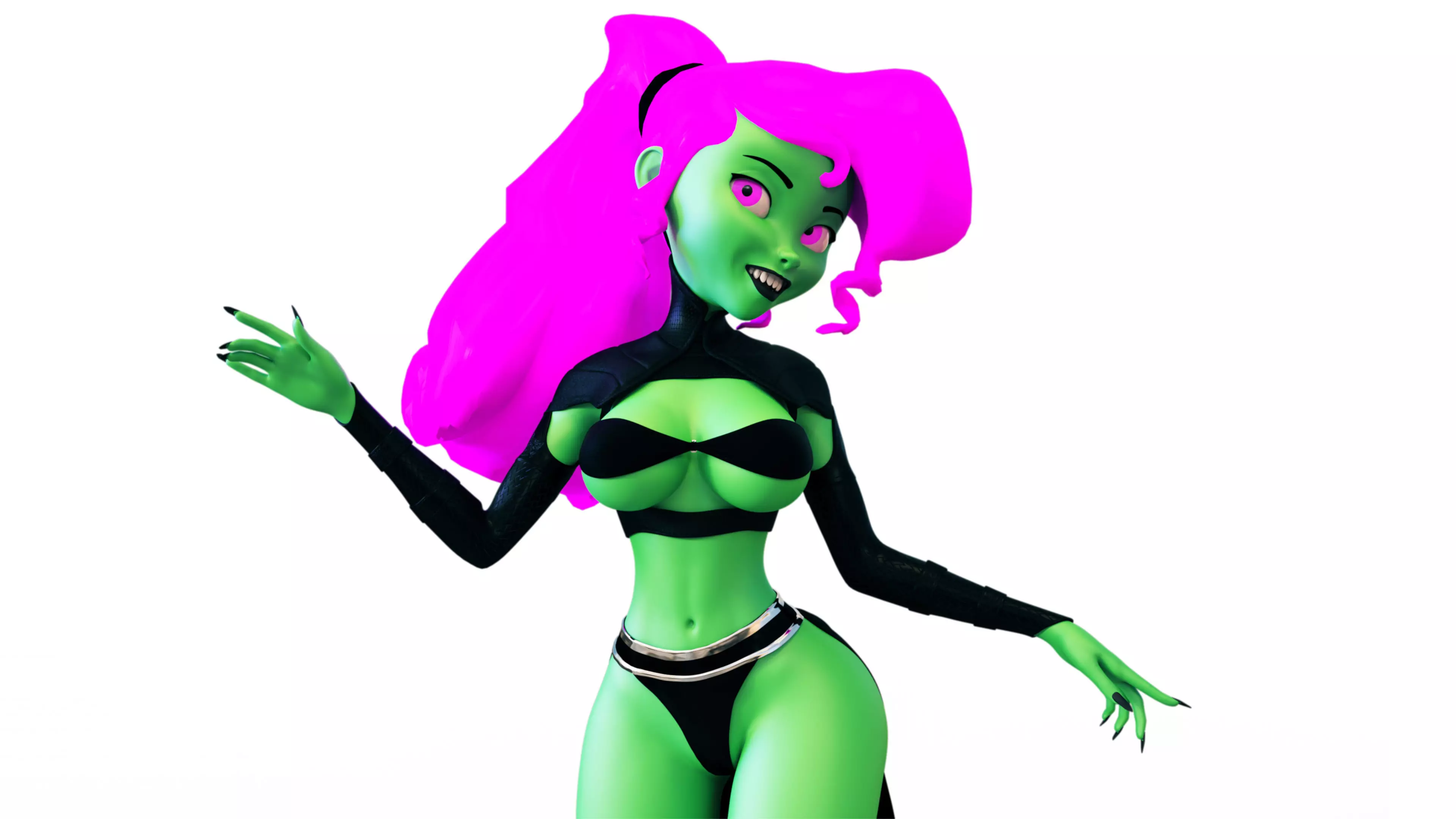 Cartoon Witch Low-poly 3D model_0