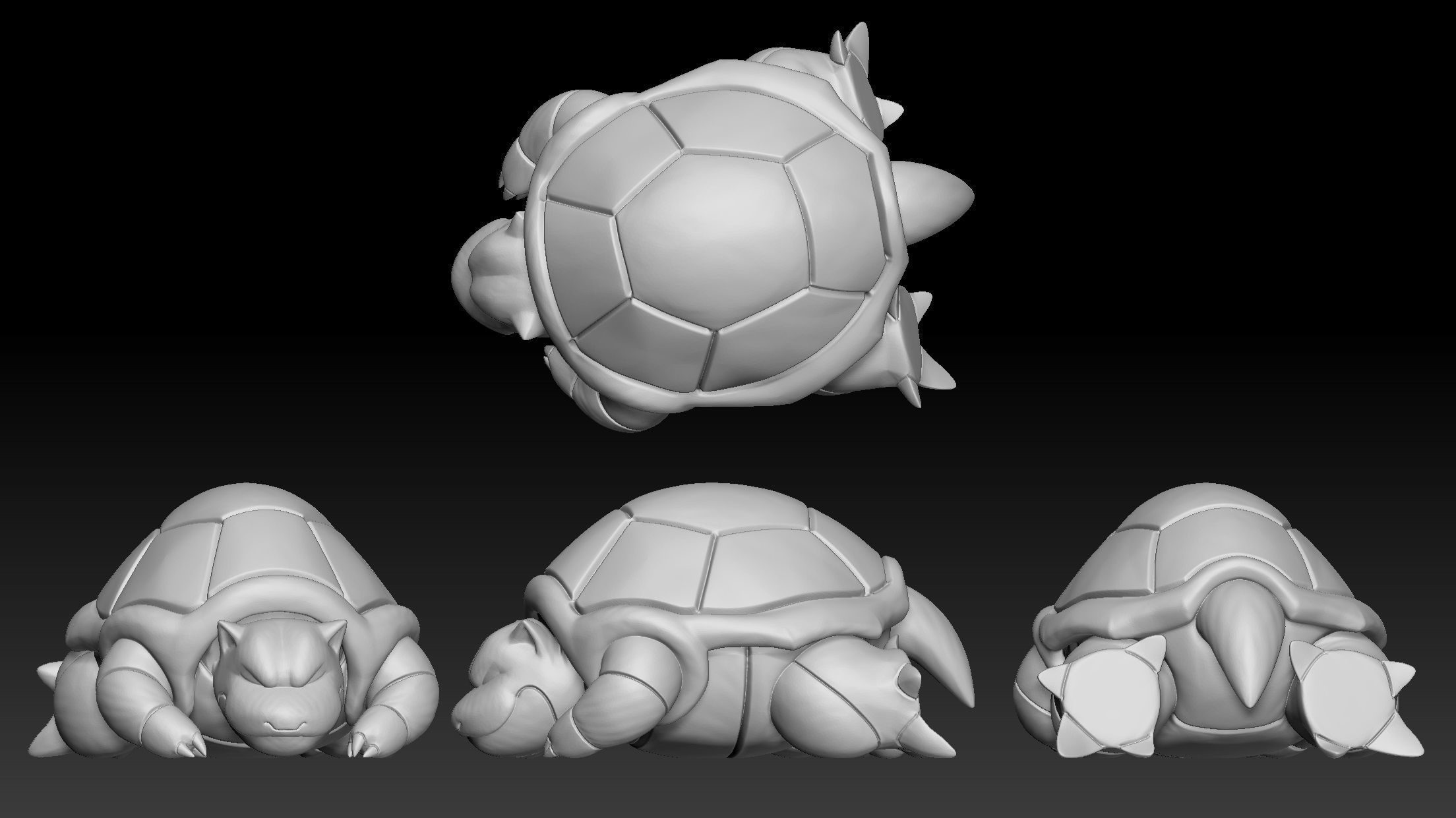 Pokemon Squirtle Wartortle Blastoise 3D print model_3
