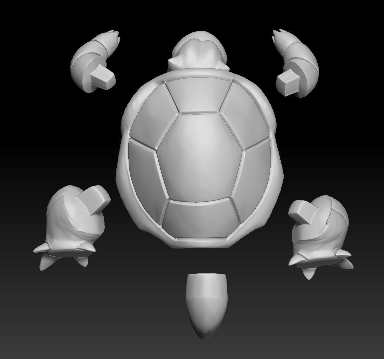 Pokemon Squirtle Wartortle Blastoise 3D print model_4