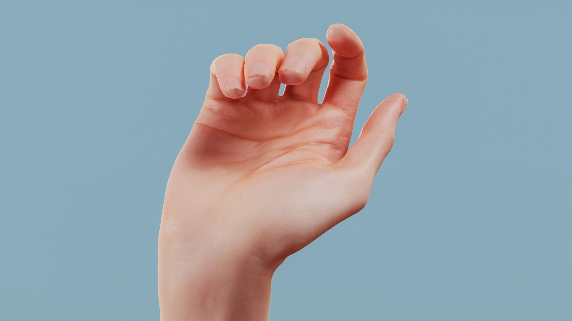 22 Photorealistic Single Female Hand Poses 3D Model Collection_21