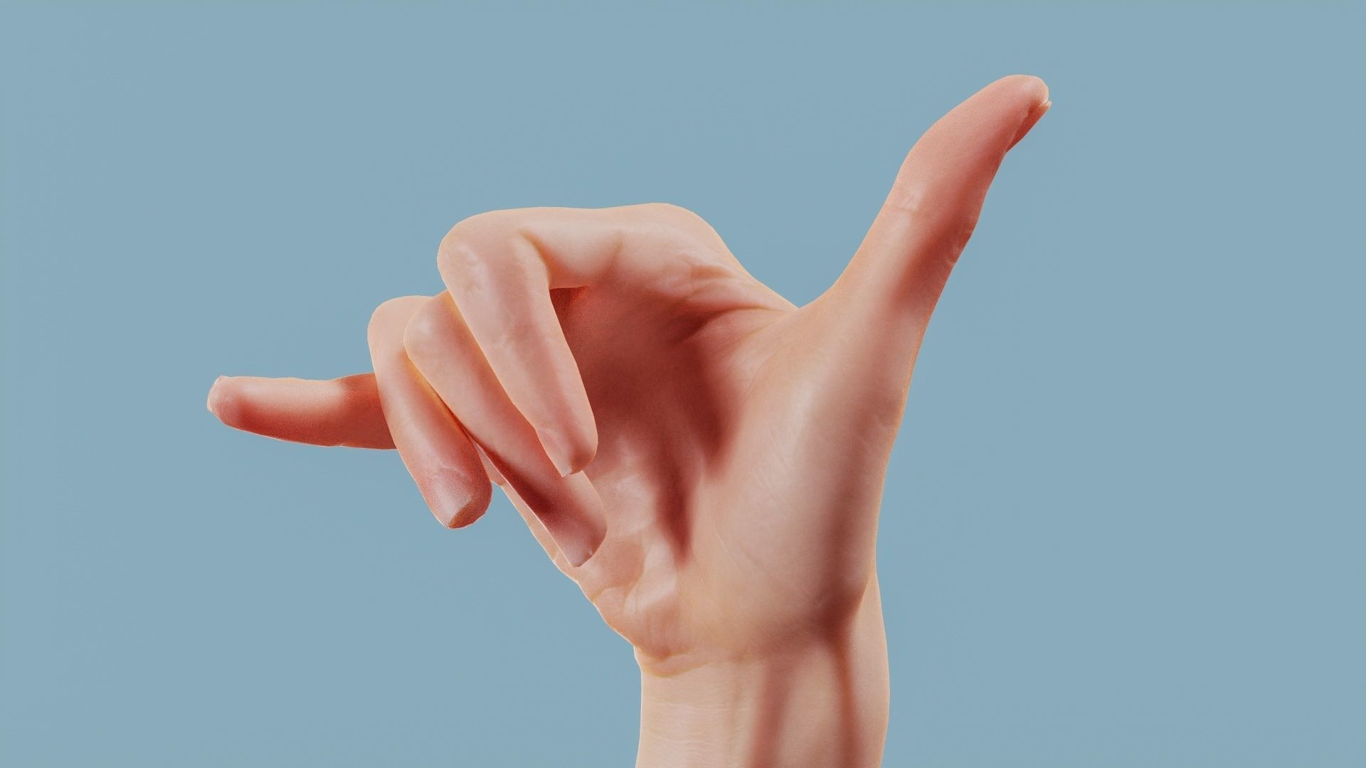 22 Photorealistic Single Female Hand Poses 3D Model Collection_2