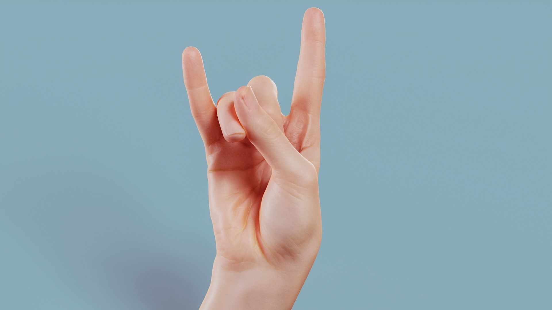 22 Photorealistic Single Female Hand Poses 3D Model Collection_19