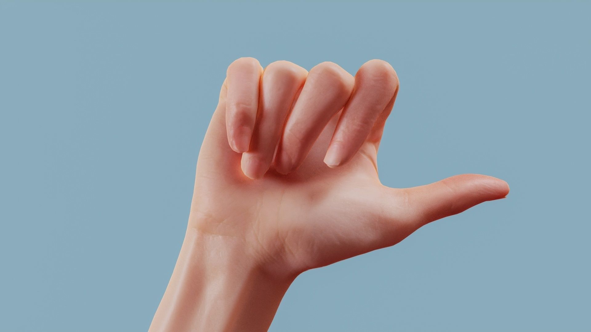 22 Photorealistic Single Female Hand Poses 3D Model Collection_18