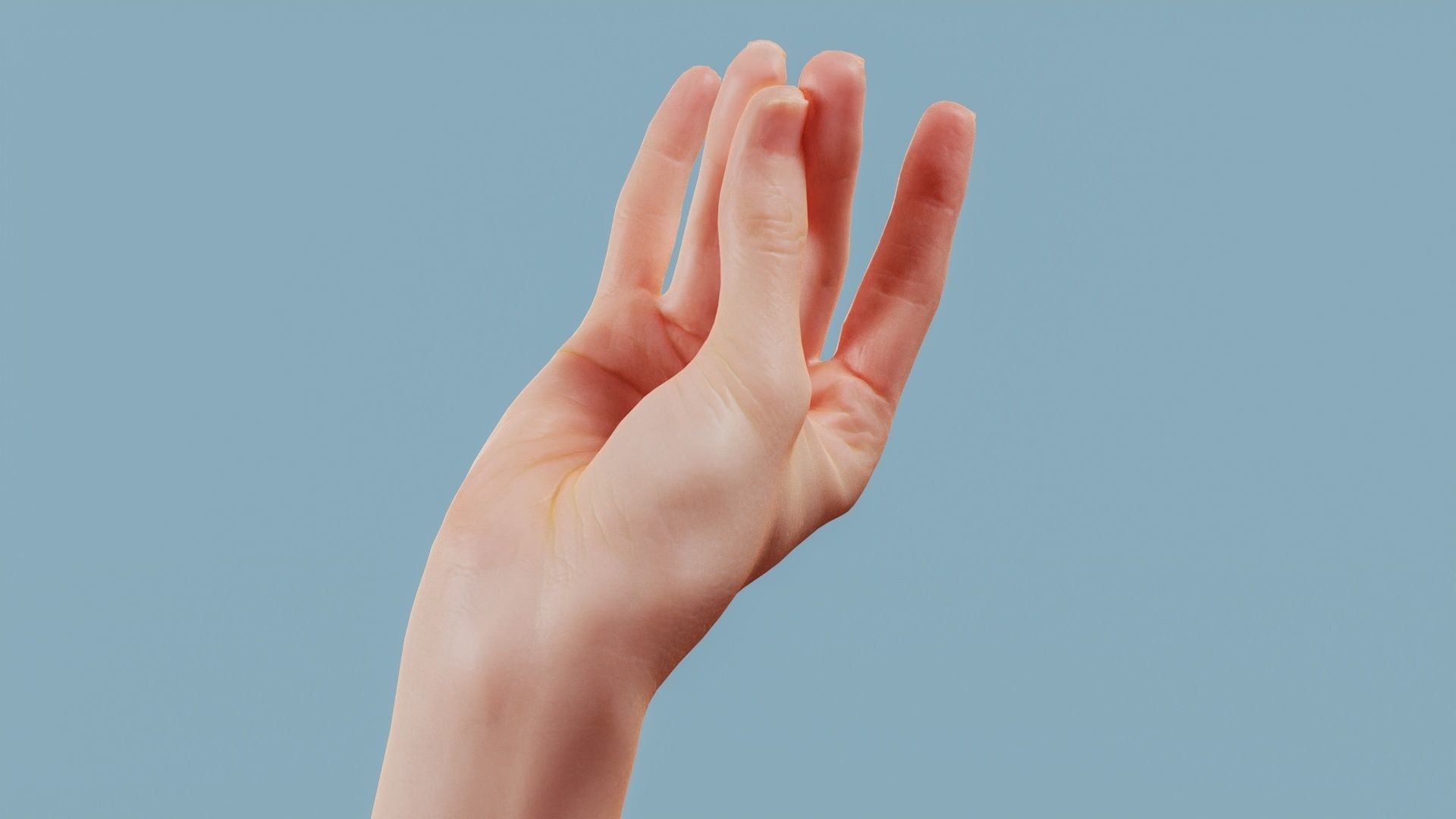 22 Photorealistic Single Female Hand Poses 3D Model Collection_23