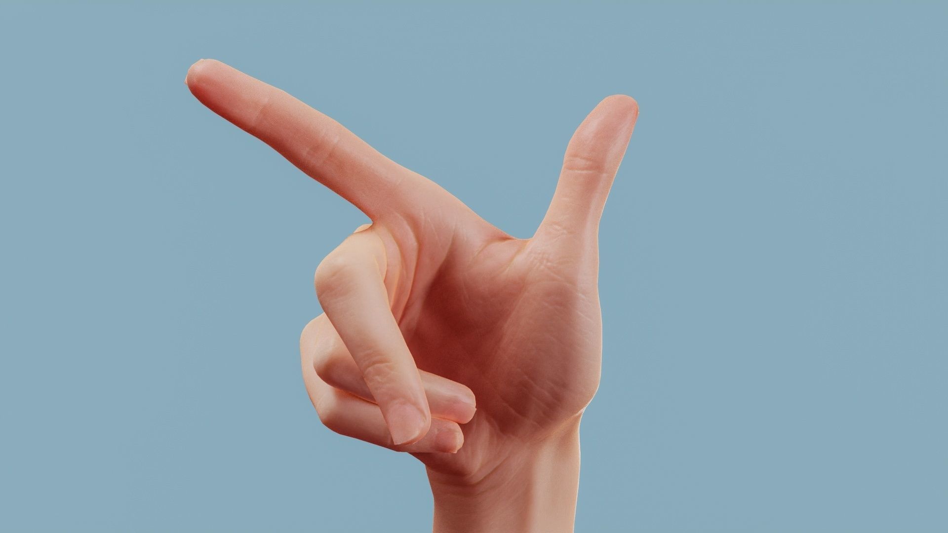 22 Photorealistic Single Female Hand Poses 3D Model Collection_4