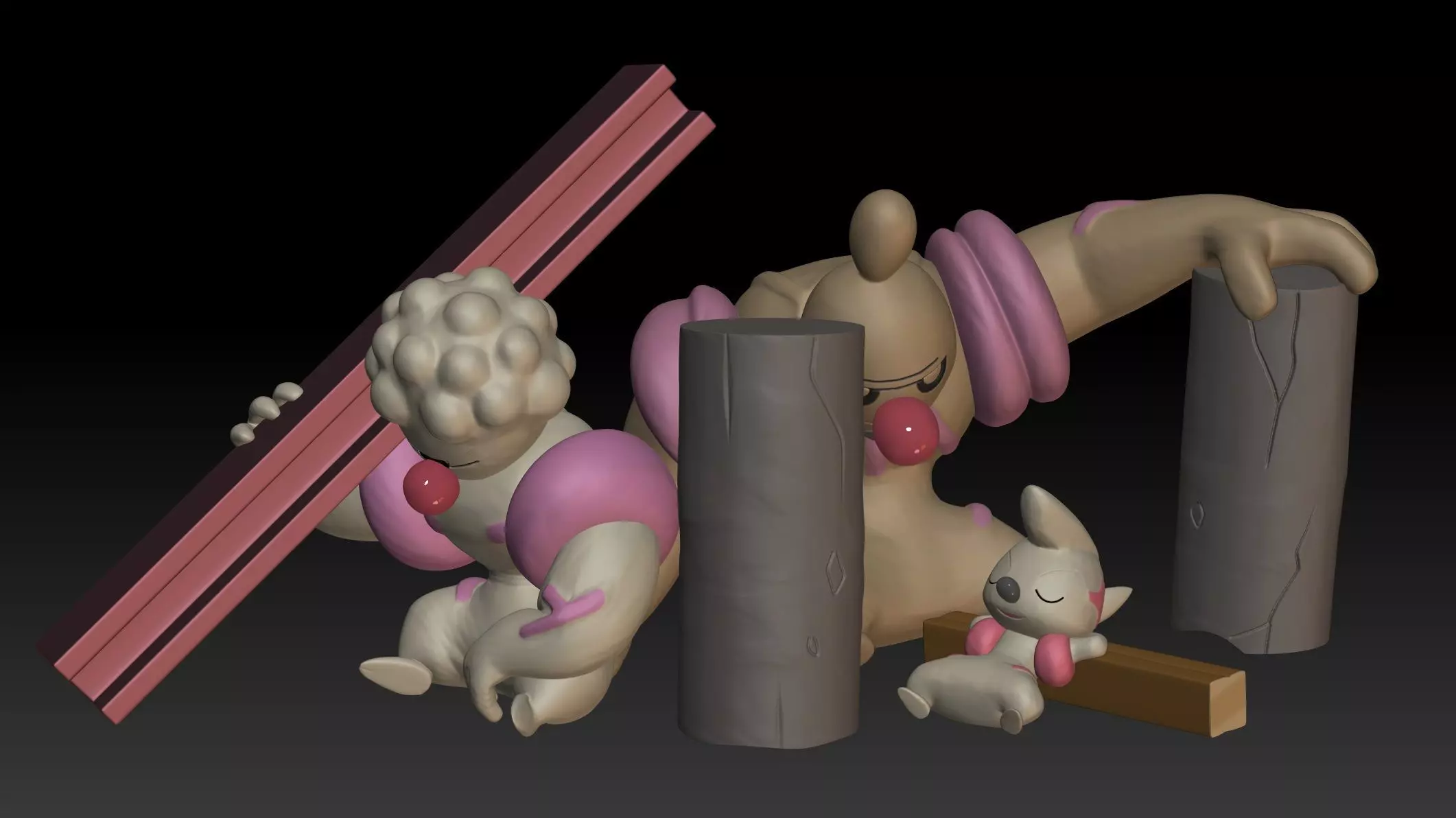 Pokemon Timburr Gurdurr Conkeldurr 3D print model_0