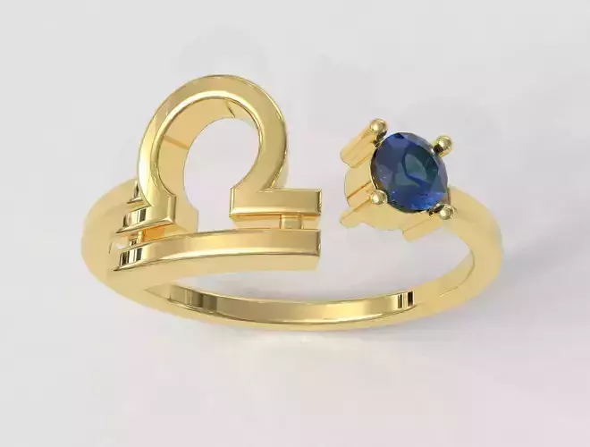 Zodiac Ring - Libra 3D print model