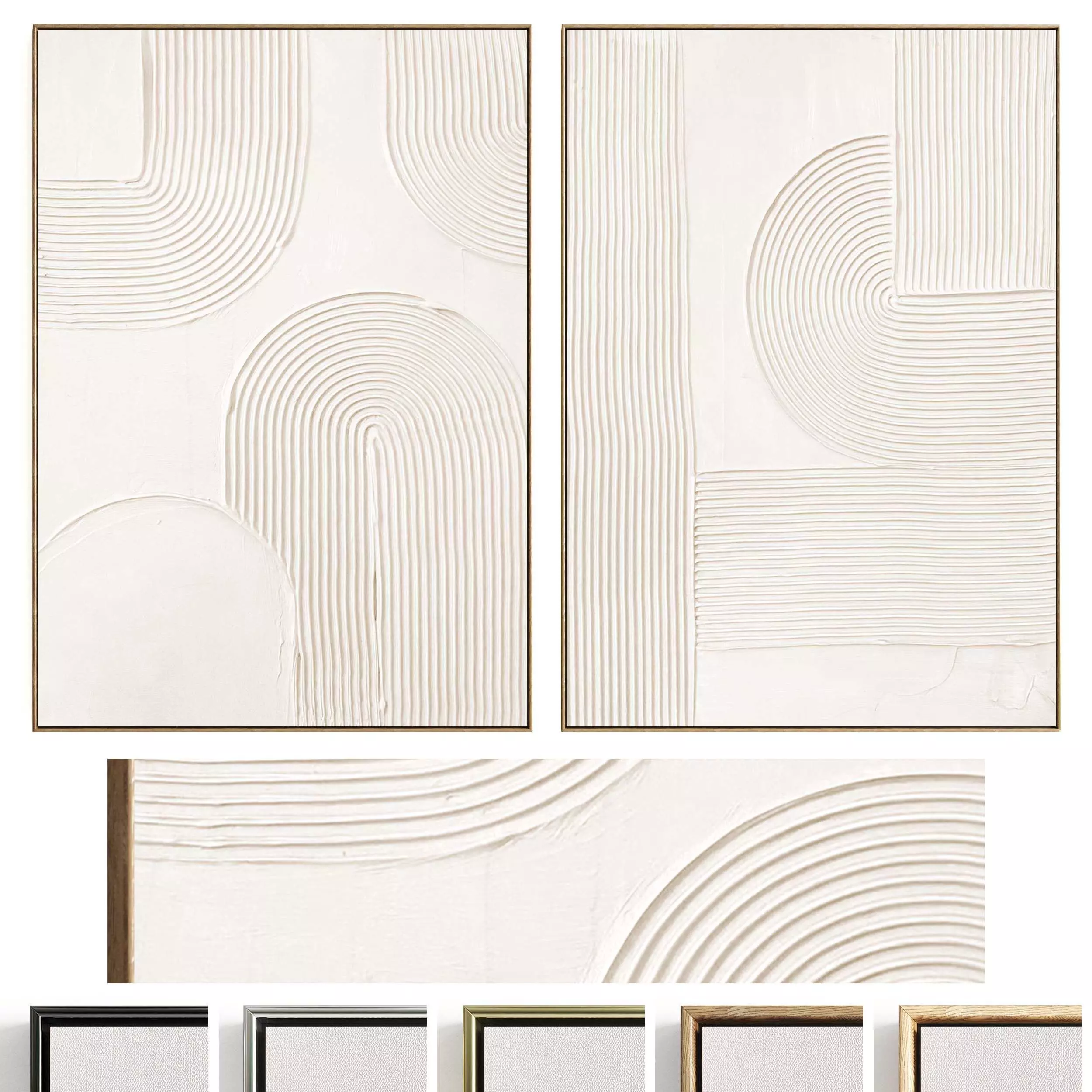 Plaster Two Photo Frame 502 Low-poly 3D model