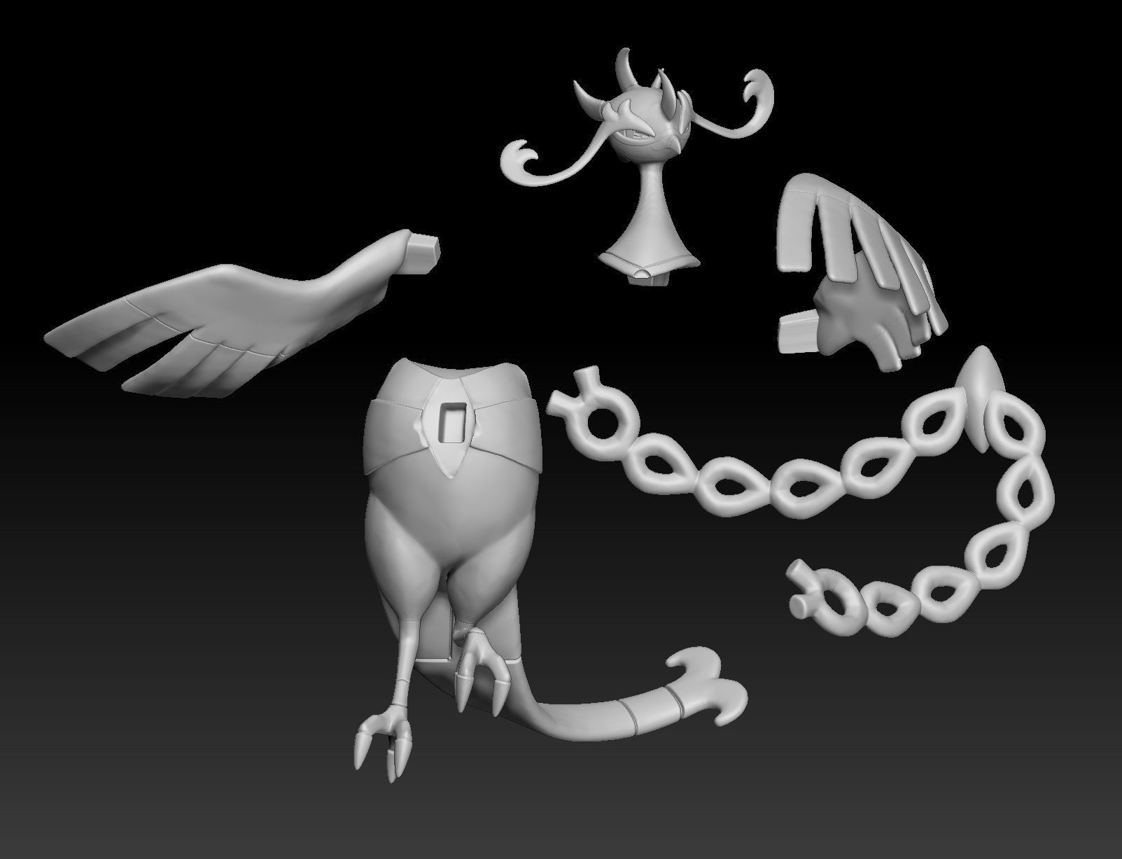 Pokemon Fezandipiti 3D print model_2