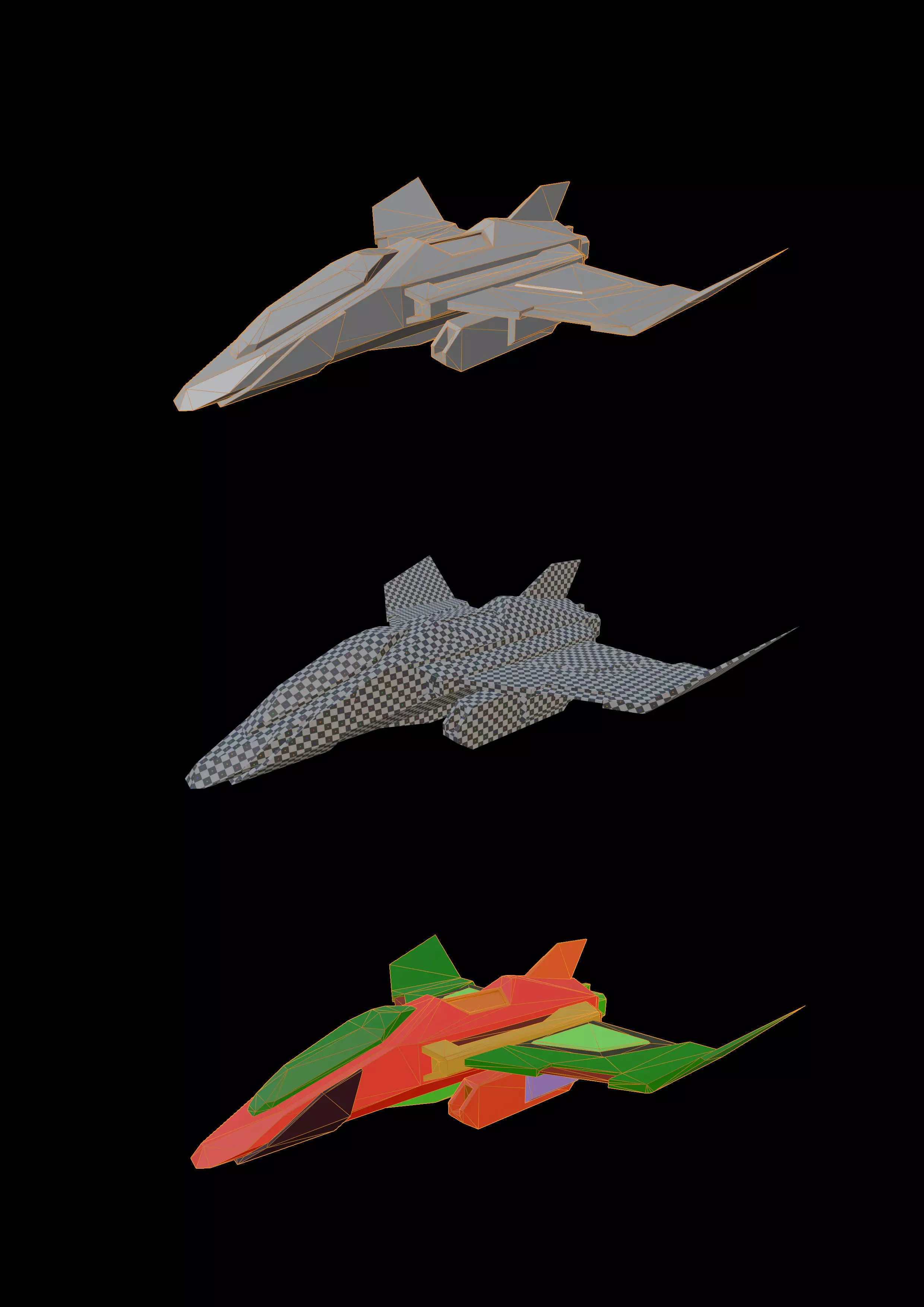 Spaceship Aircraft Low-poly 3D model