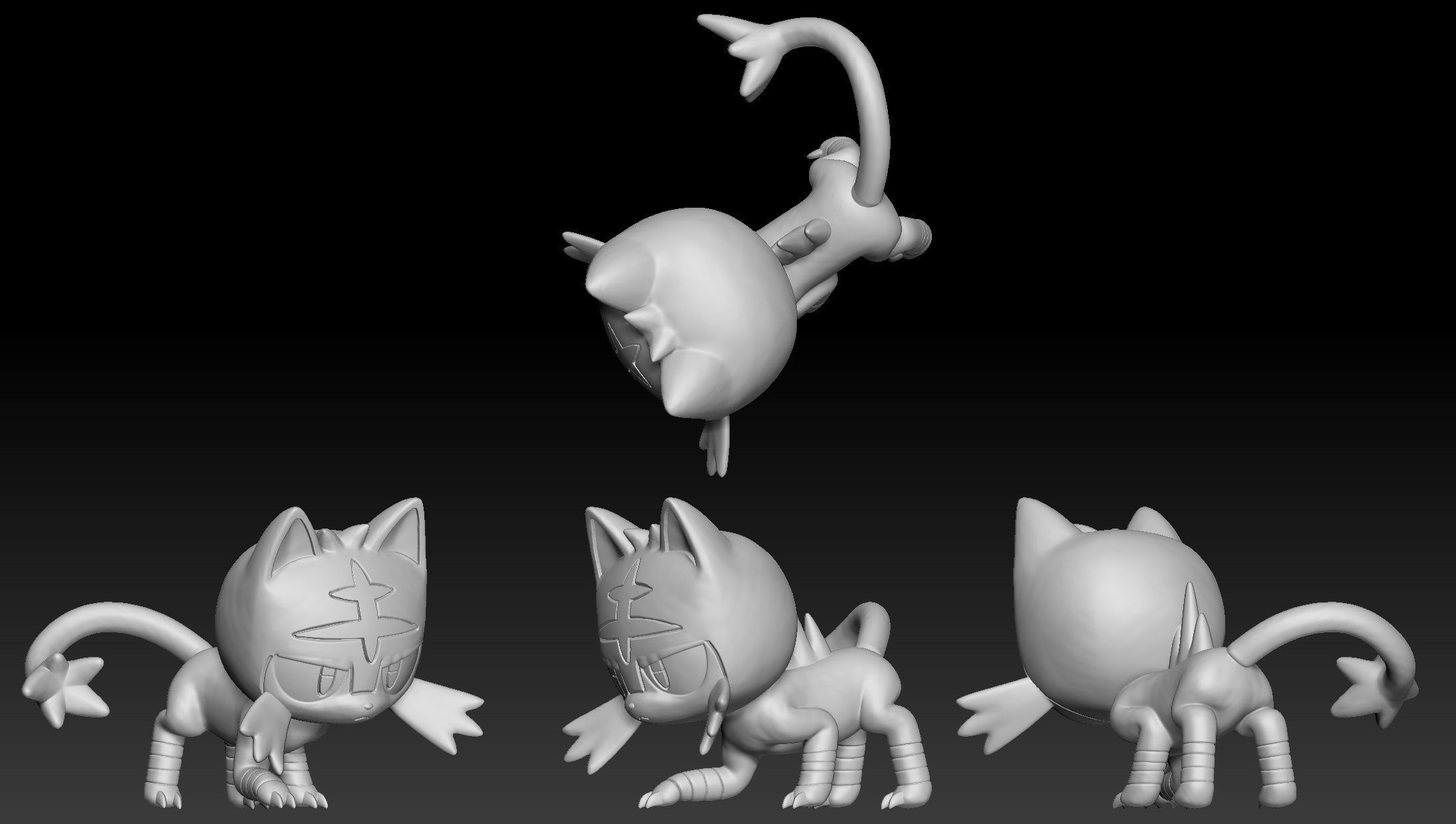 Pokemon Litten Torracat Incineroar 3D print model_1