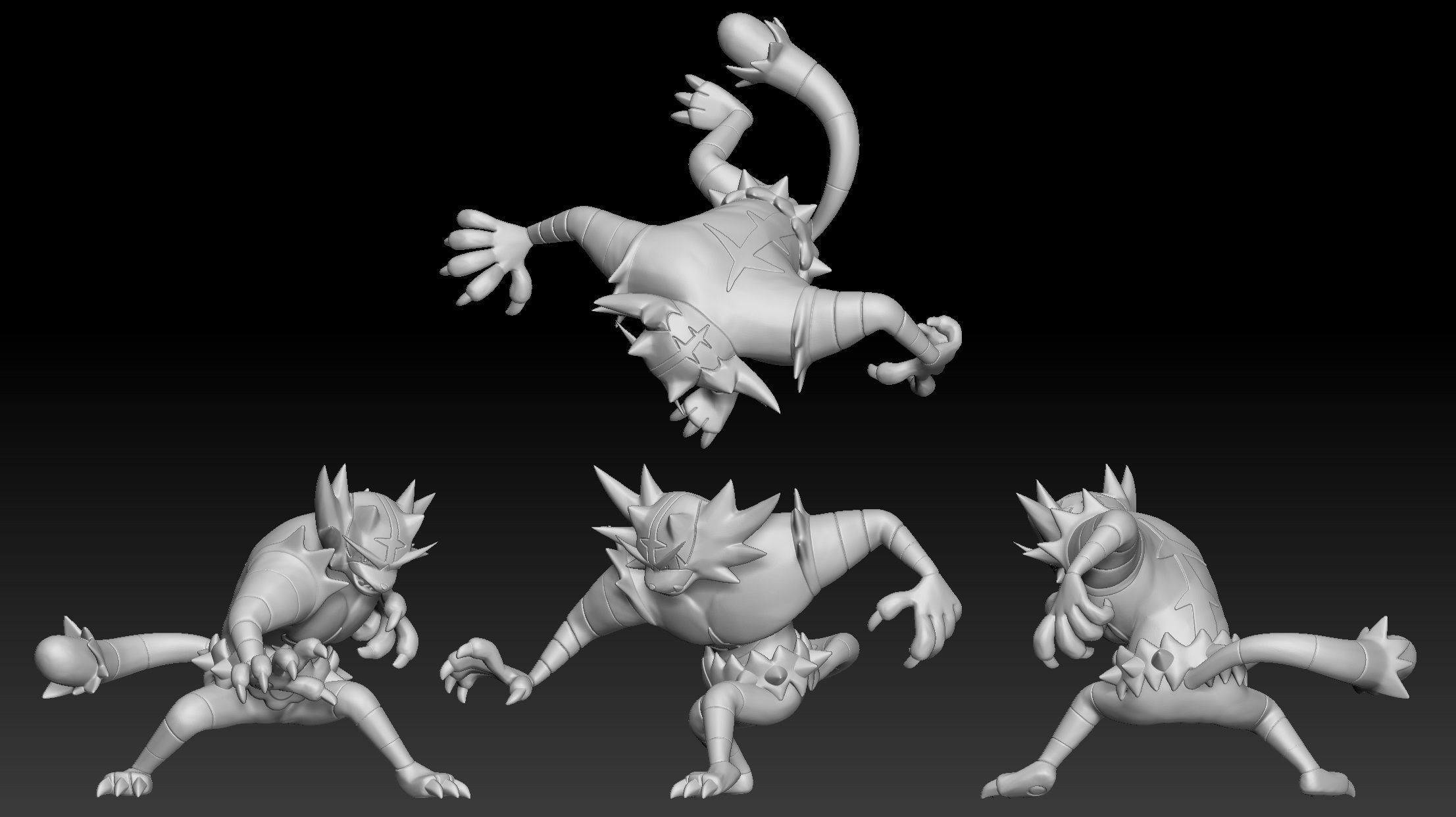Pokemon Litten Torracat Incineroar 3D print model_3
