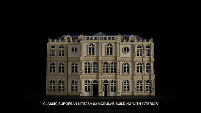 CLASSIC EUROPEAN KITBASH MODULAR BUILDING WITH INTERIOR PACK 3