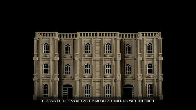 CLASSIC EUROPEAN KITBASH MODULAR BUILDING WITH INTERIOR PACK 6