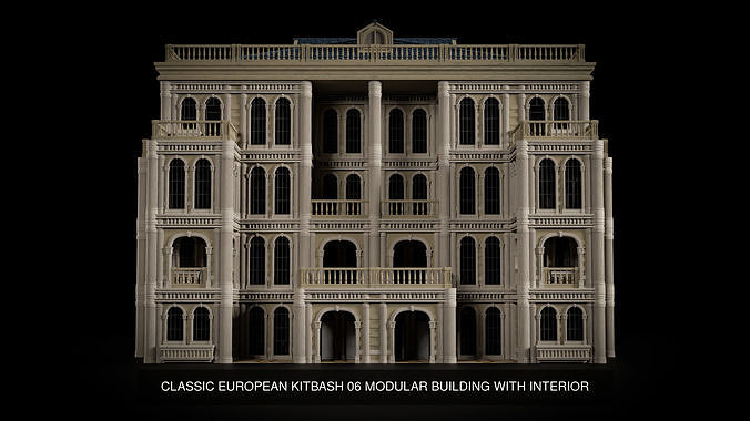 CLASSIC EUROPEAN KITBASH MODULAR BUILDING WITH INTERIOR PACK 7