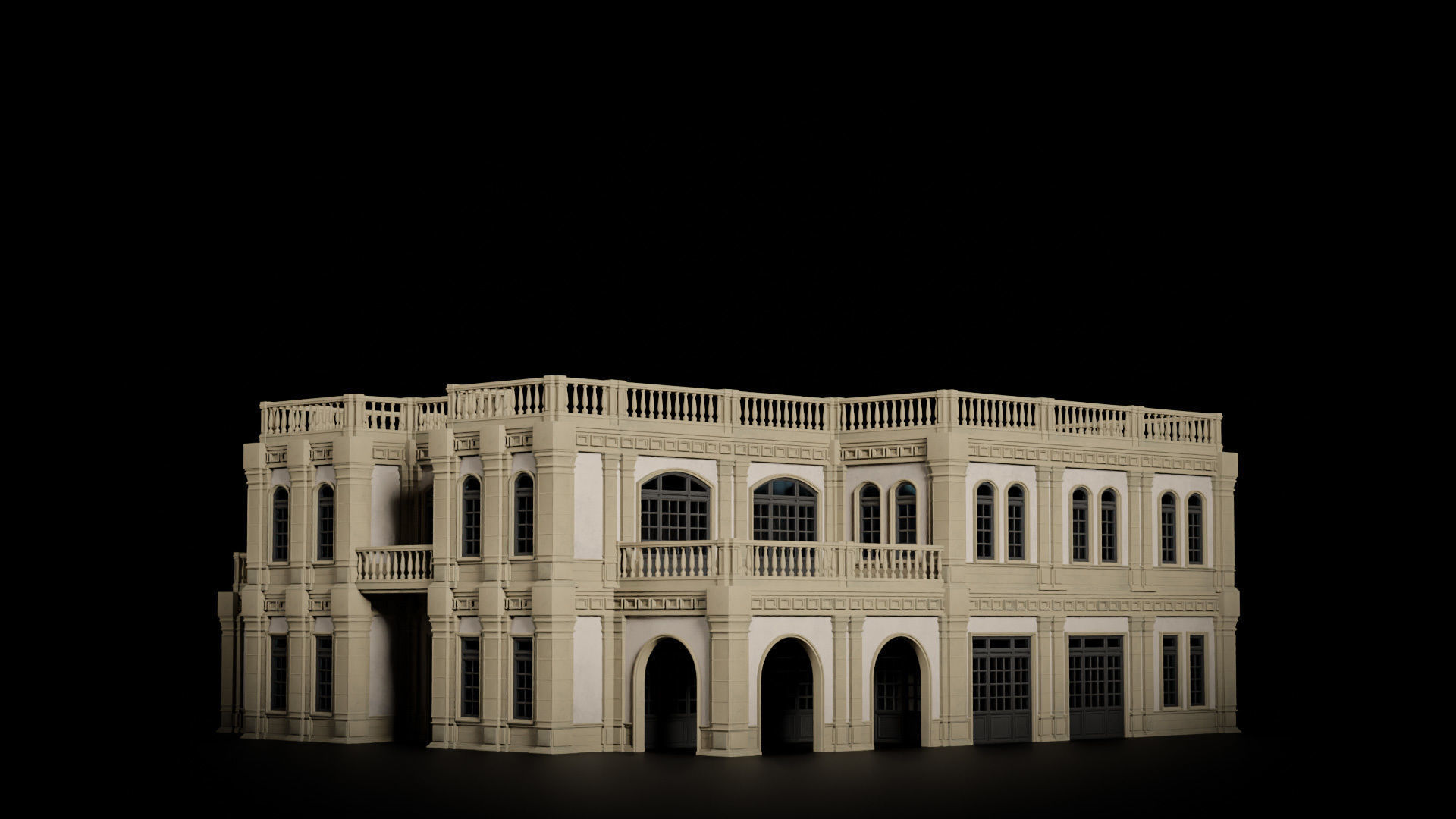 CLASSIC EUROPEAN KITBASH MODULAR BUILDING WITH INTERIOR PACK 3D Model Collection_11