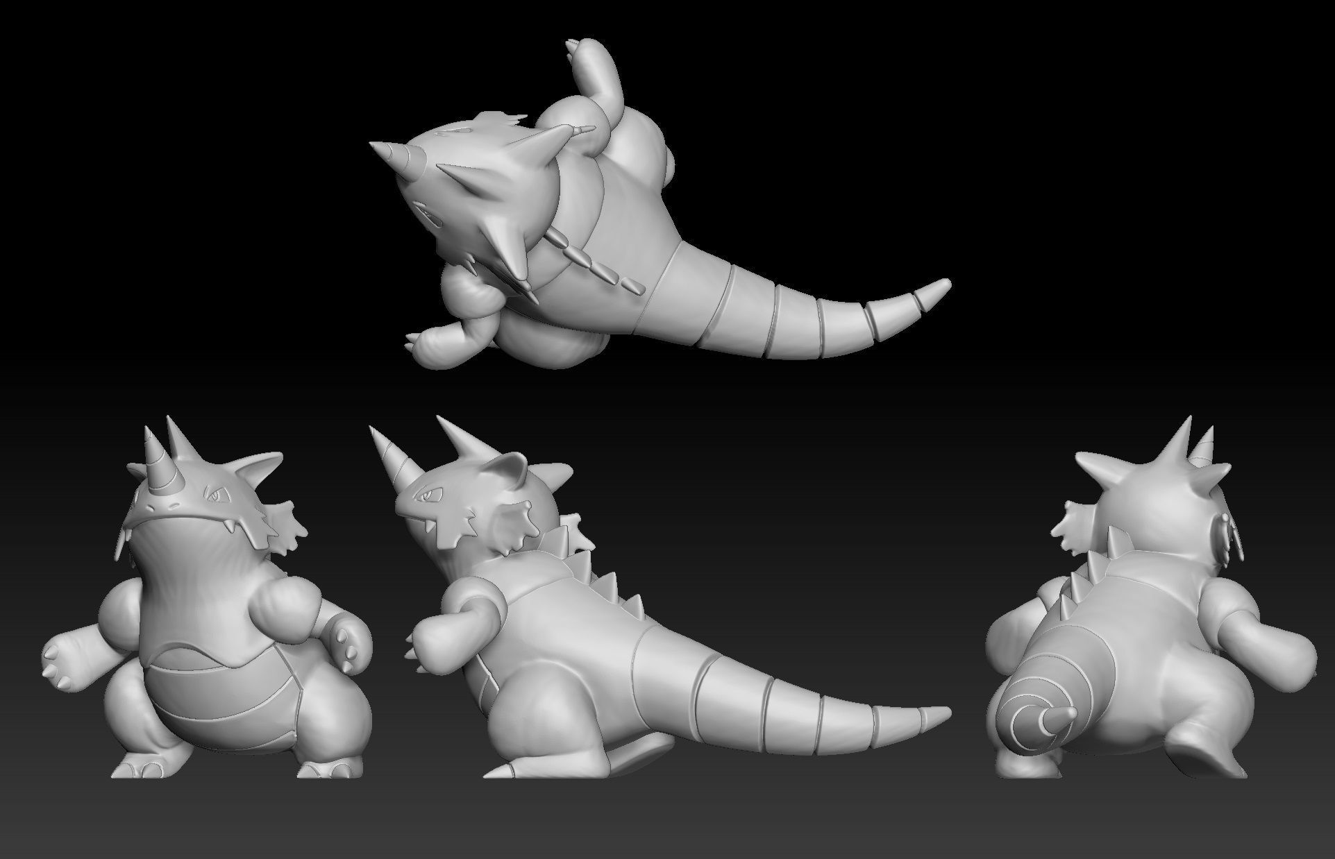 Pokemon Rhyhorn Rhydon Rhyperior 3D print model_2