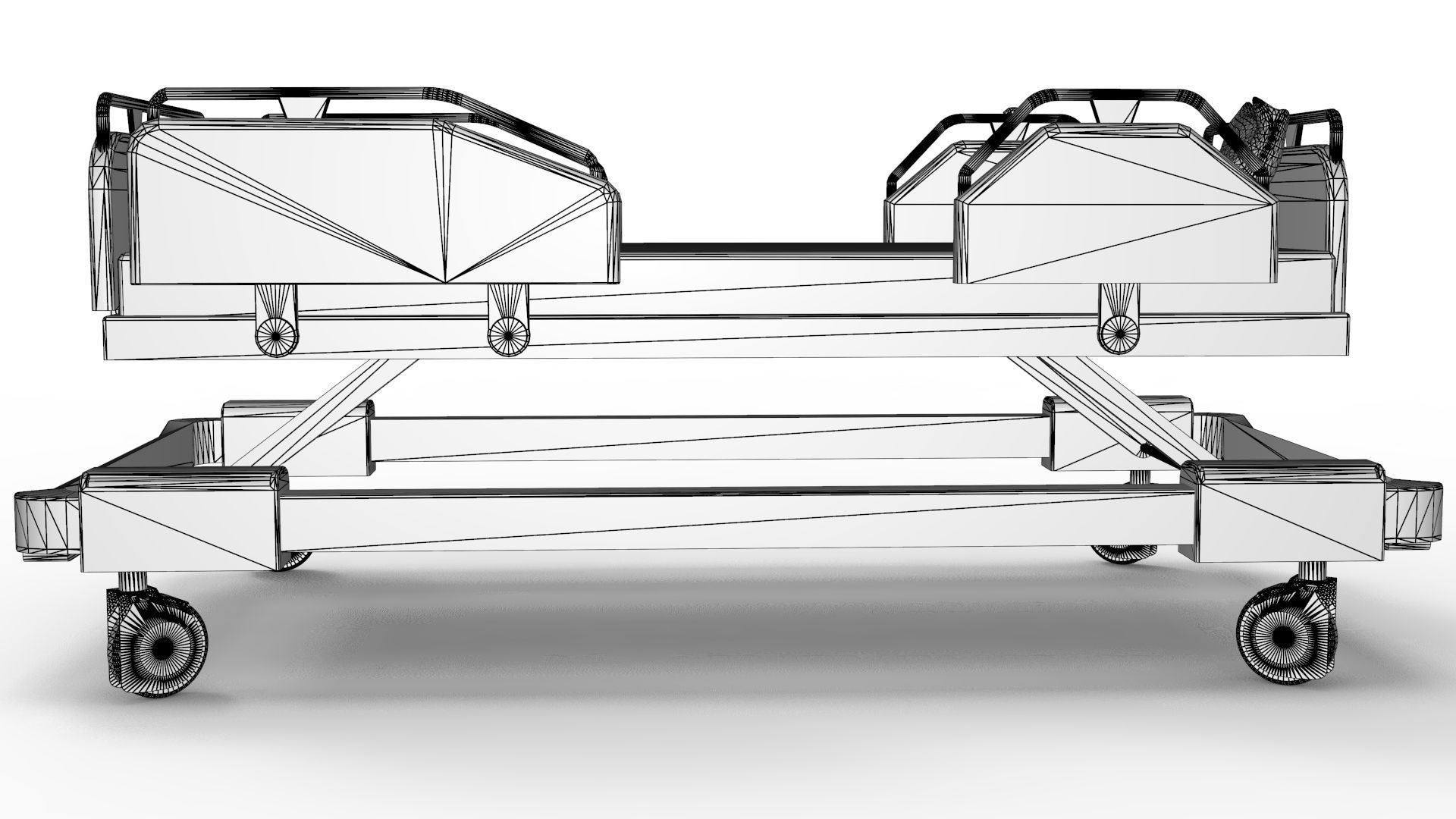 Hospital Bed 3D model_10