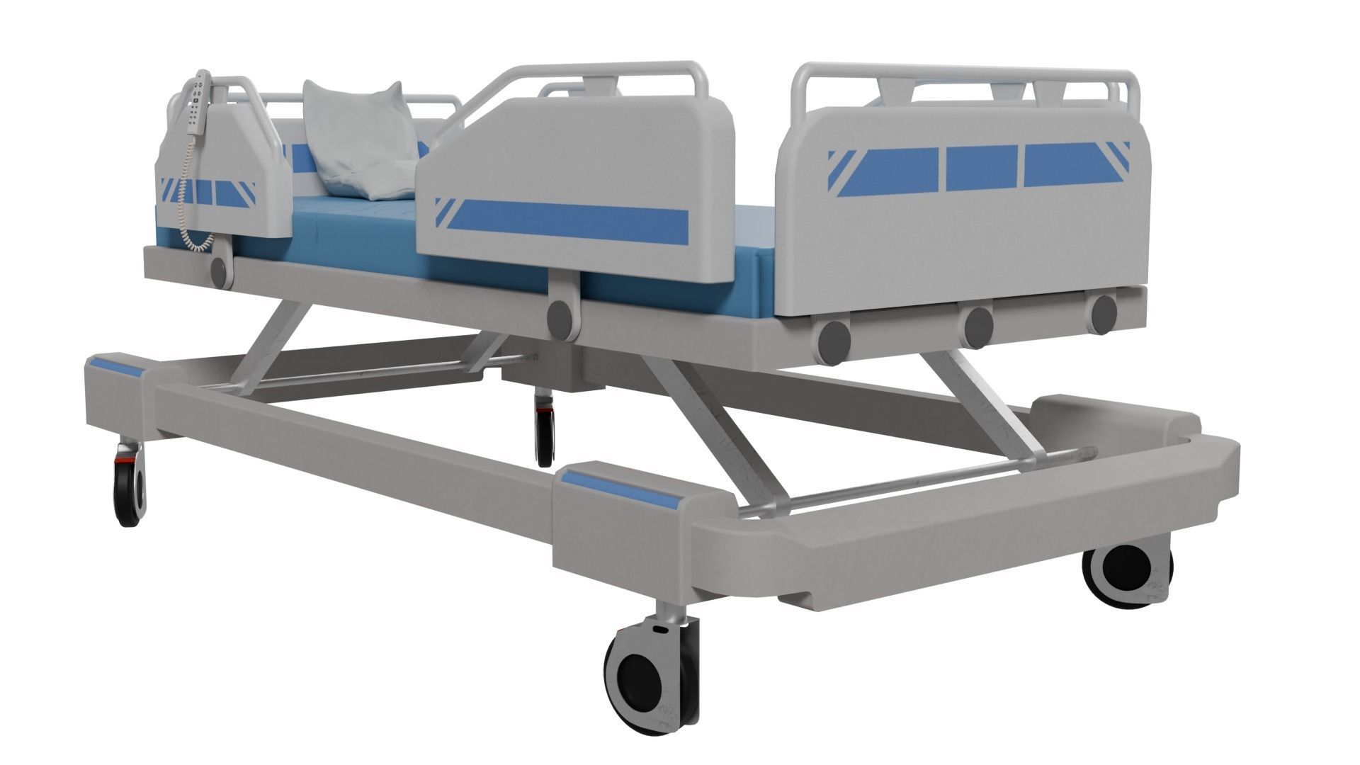 Hospital Bed 3D model_6