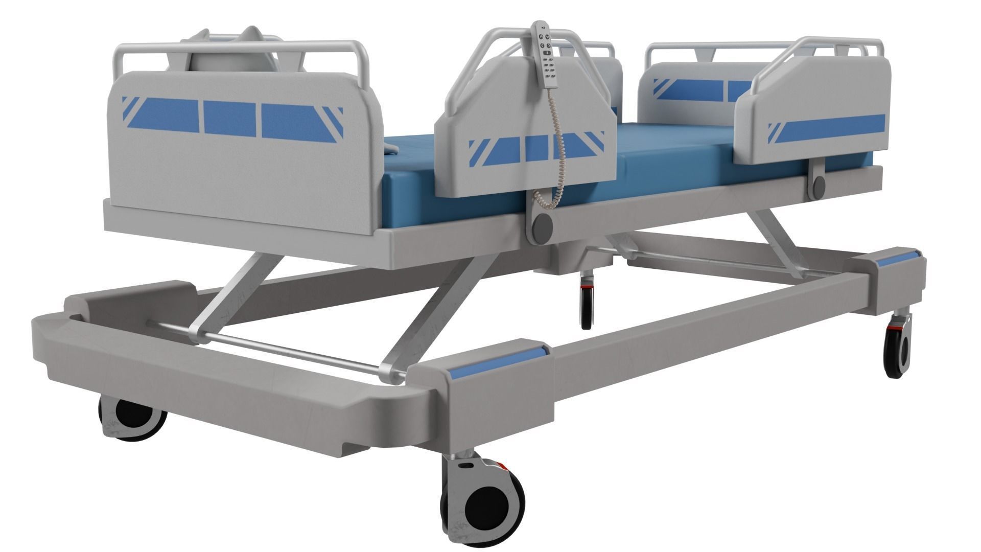 Hospital Bed 3D model_4