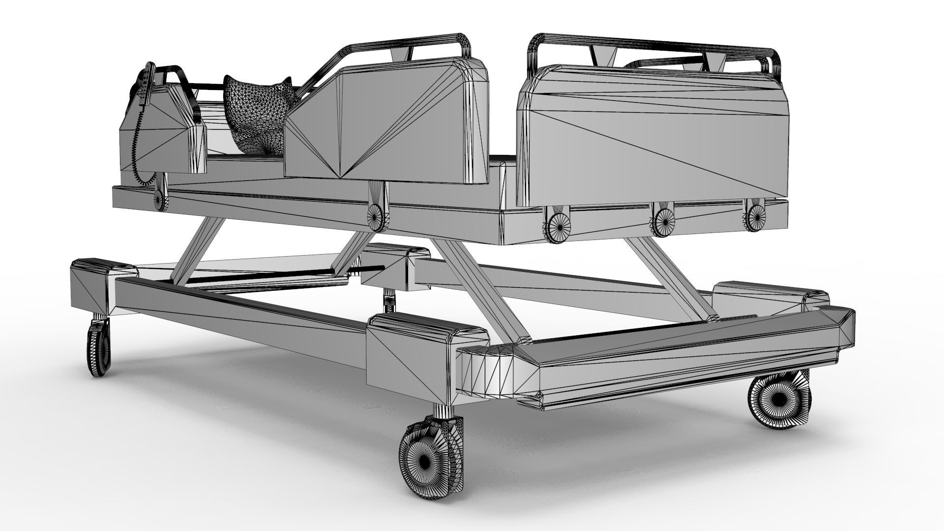 Hospital Bed 3D model_15