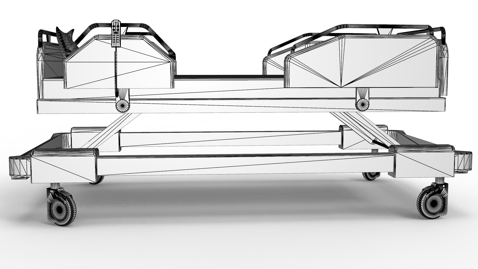 Hospital Bed 3D model_14