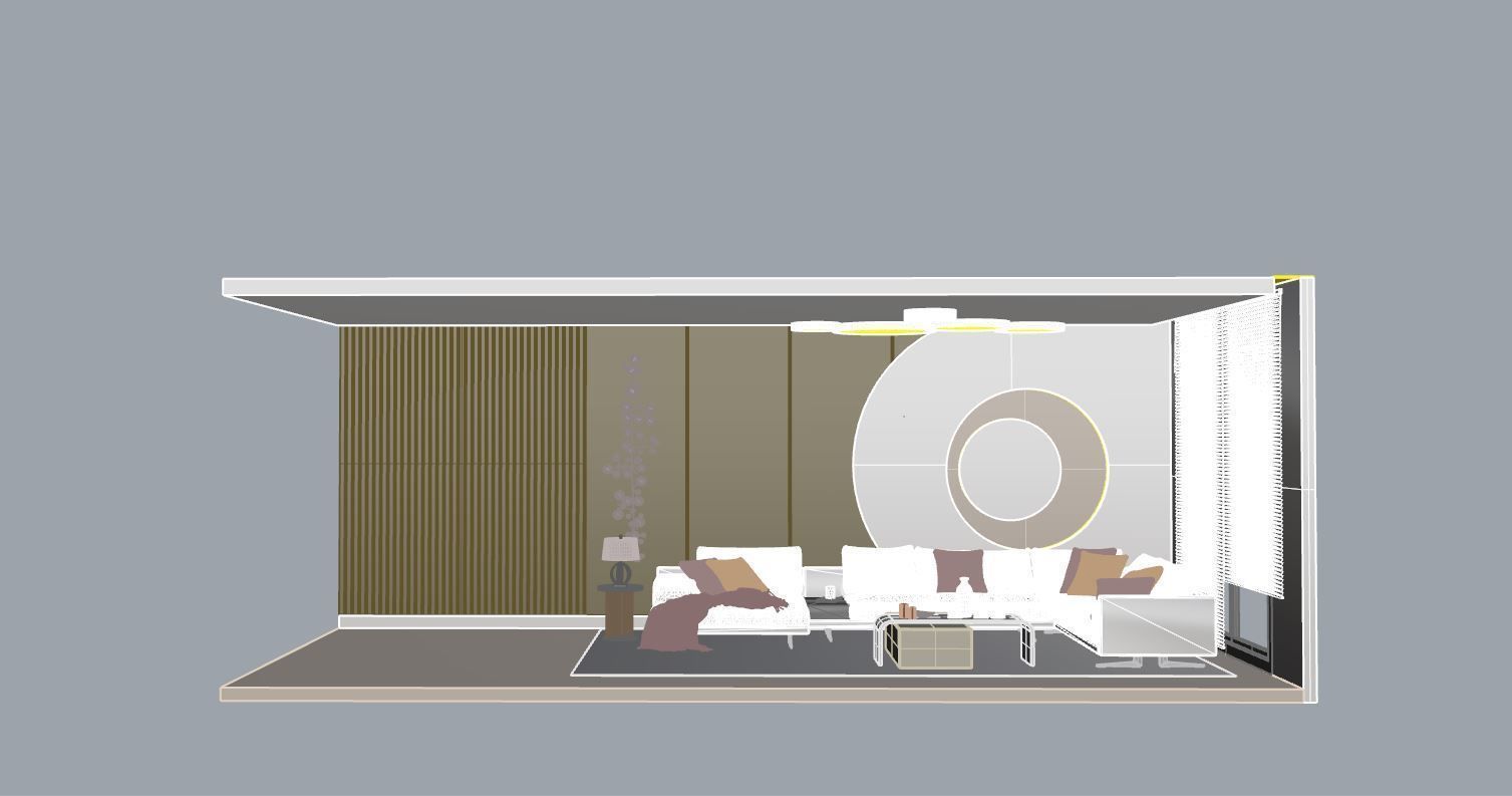 Interior Living Room Scene 3D model_3