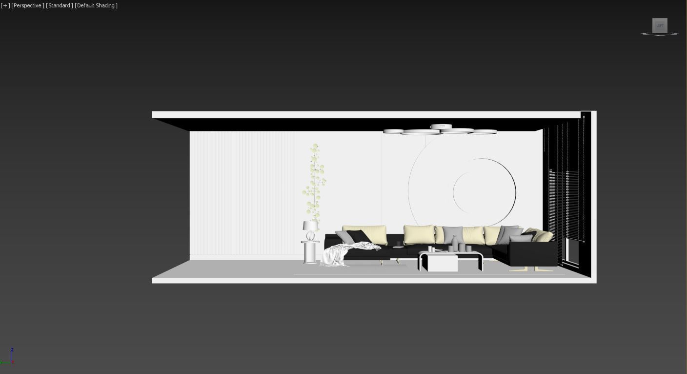 Interior Living Room Scene 3D model_4