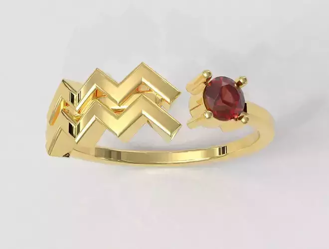Zodiac Ring - Aquarius 3D print model