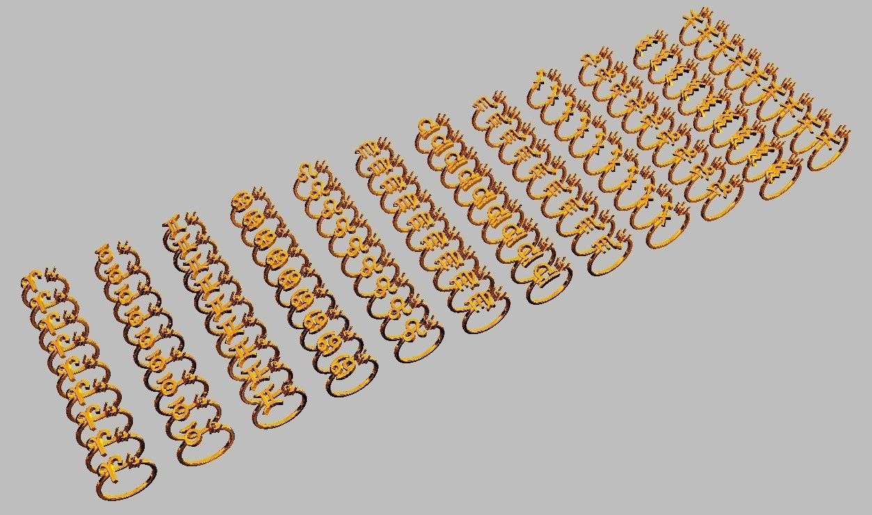 12 Zodiac Rings 3D Model Collection_16
