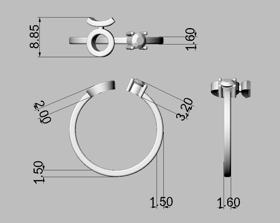 12 Zodiac Rings 3D Model Collection_19