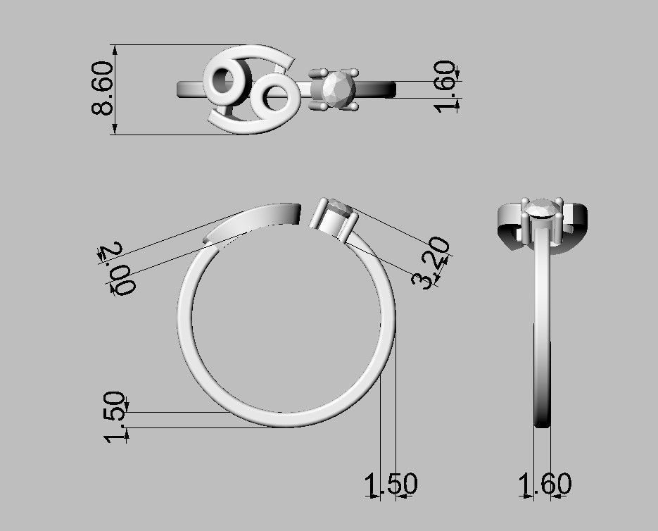 12 Zodiac Rings 3D Model Collection_23