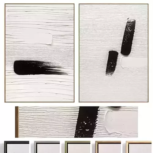 Plaster Two Photo Frame 505 Low-poly 3D model