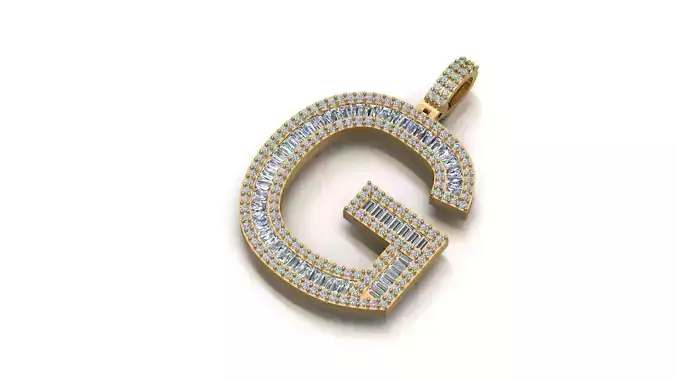 alphabets pendent initial pendent 3D print model
